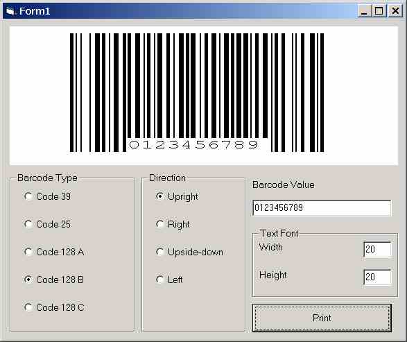 Screenshot of Softek Barcode Maker for Windows